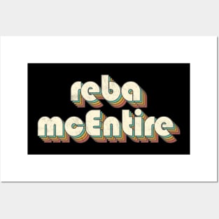 Retro Vintage Rainbow Reba Letters Distressed Style Posters and Art